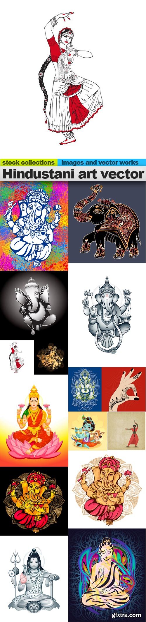 Hindustani art vector, 15 x EPS