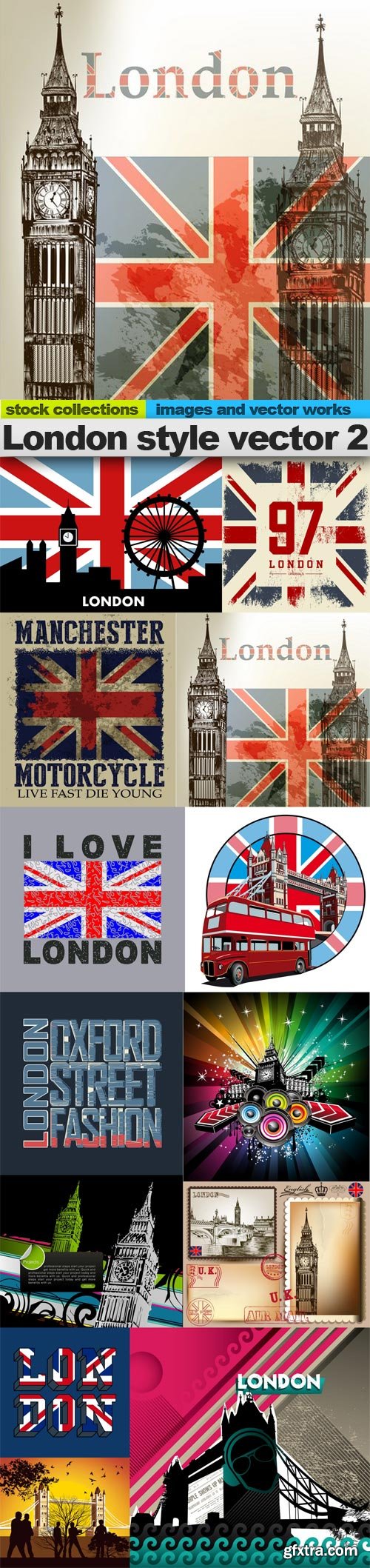 London style vector 2, 15 x EPS