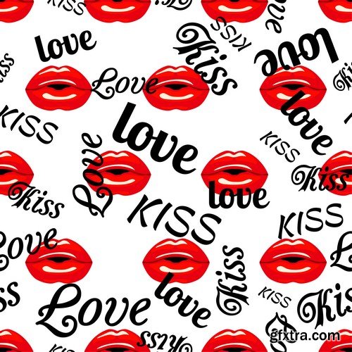 Lips pattern - 8 EPS