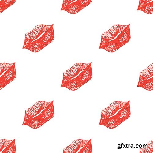 Lips pattern - 8 EPS