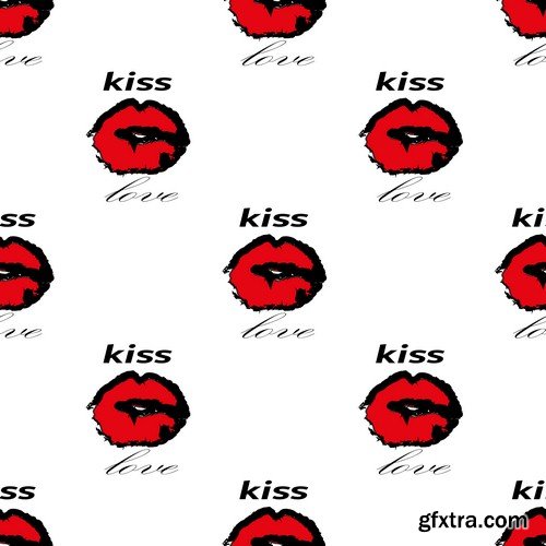 Lips pattern - 8 EPS