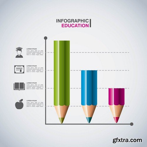 Education infographics - 5 EPS