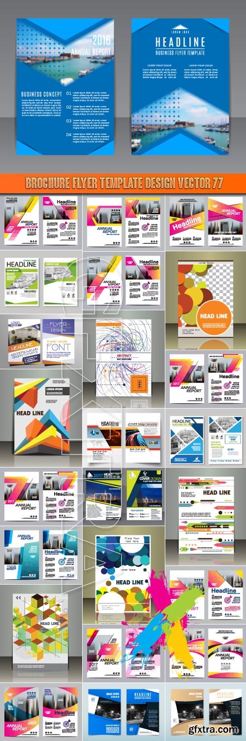 Brochure flyer template design vector 77