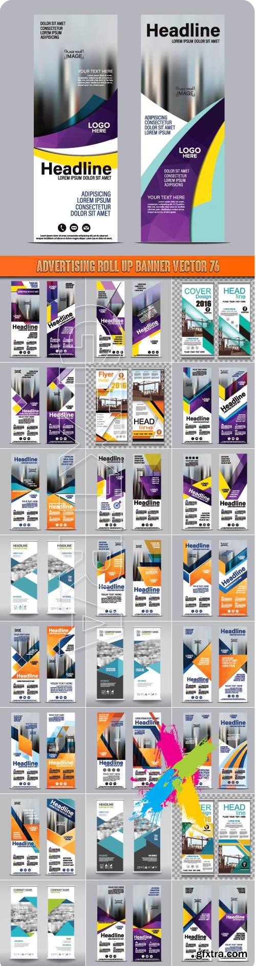 Advertising Roll up banner vector 76