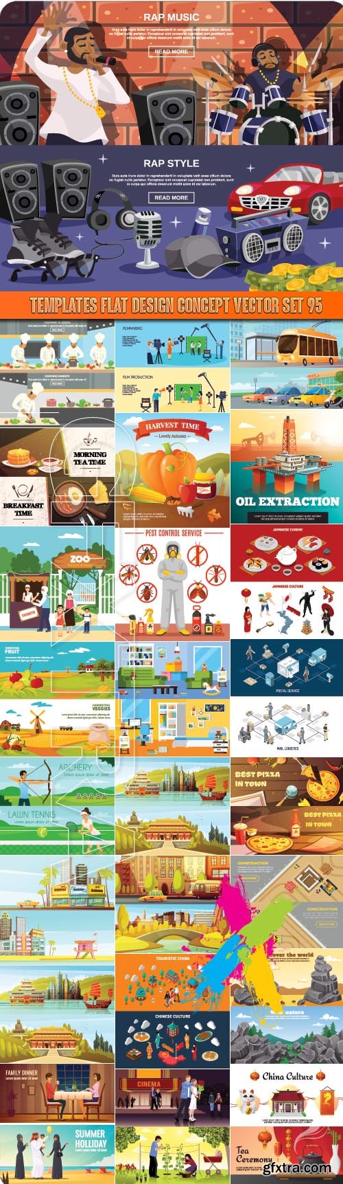 Templates flat design concept vector set 95