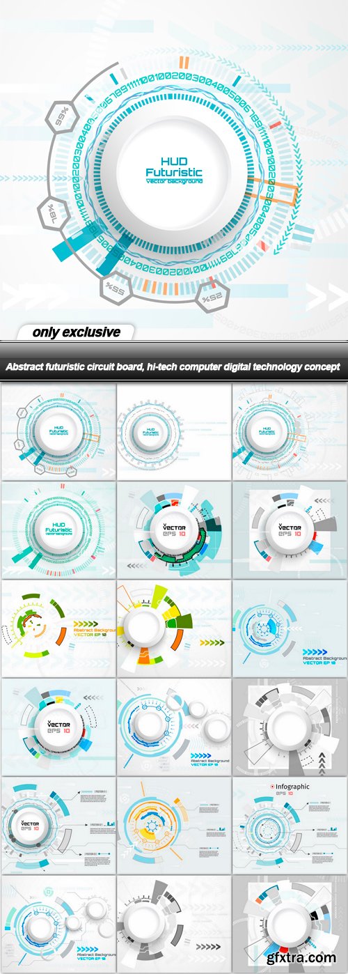 Abstract futuristic circuit board, hi-tech computer digital technology concept - 18 EPS