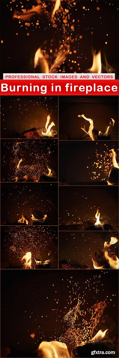 Burning in fireplace - 10 UHQ JPEG