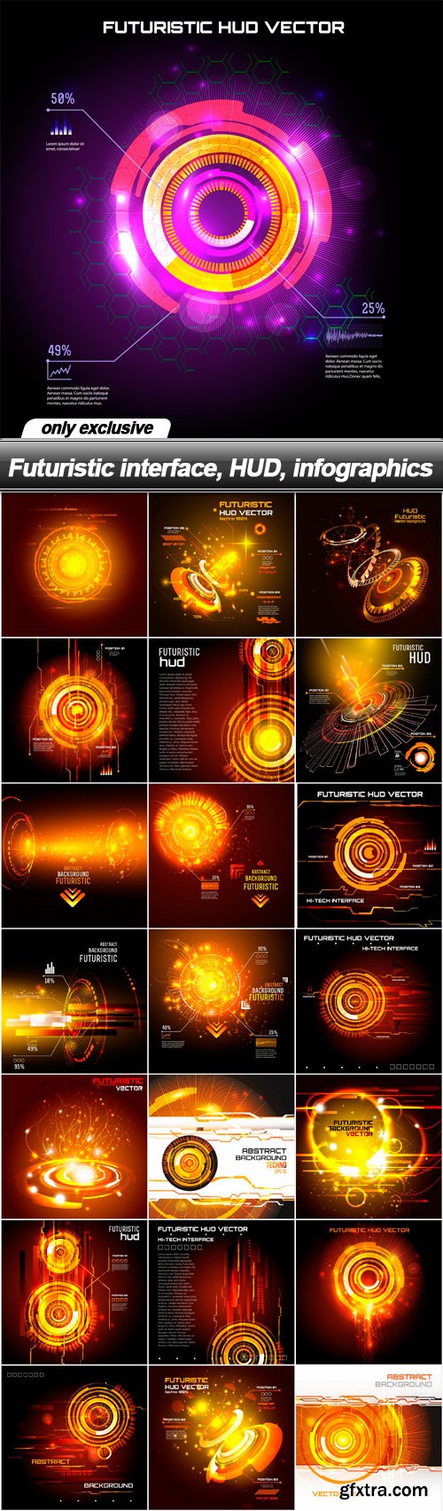 Futuristic interface, HUD, infographics - 22 EPS