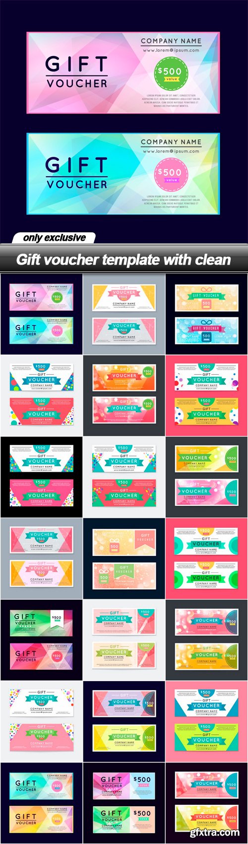 Gift voucher template with clean - 21 EPS