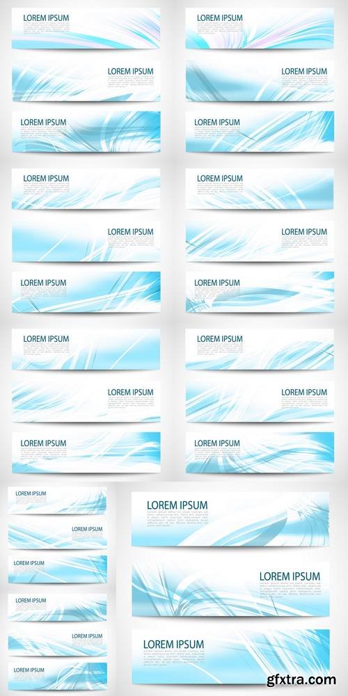 Abstract Header Blue Wave White Vector Design