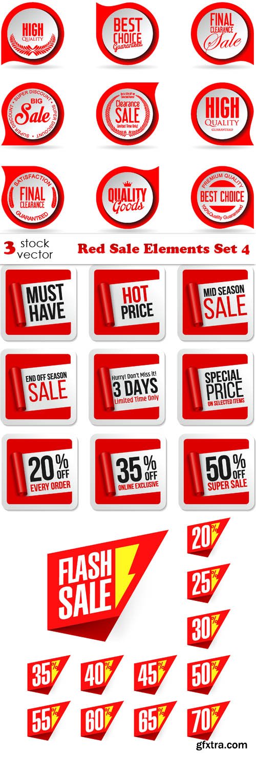 Vectors - Red Sale Elements Set 4