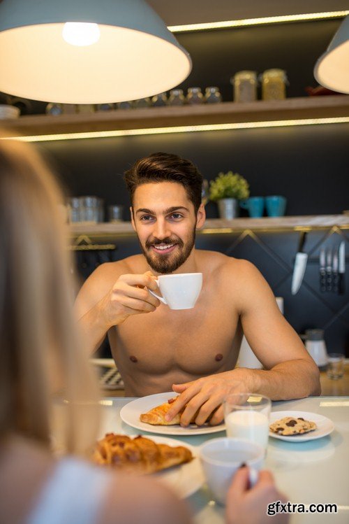 Couple at breakfast - 5 UHQ JPEG