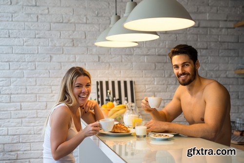 Couple at breakfast - 5 UHQ JPEG