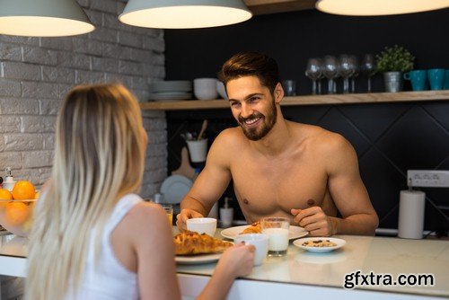 Couple at breakfast - 5 UHQ JPEG