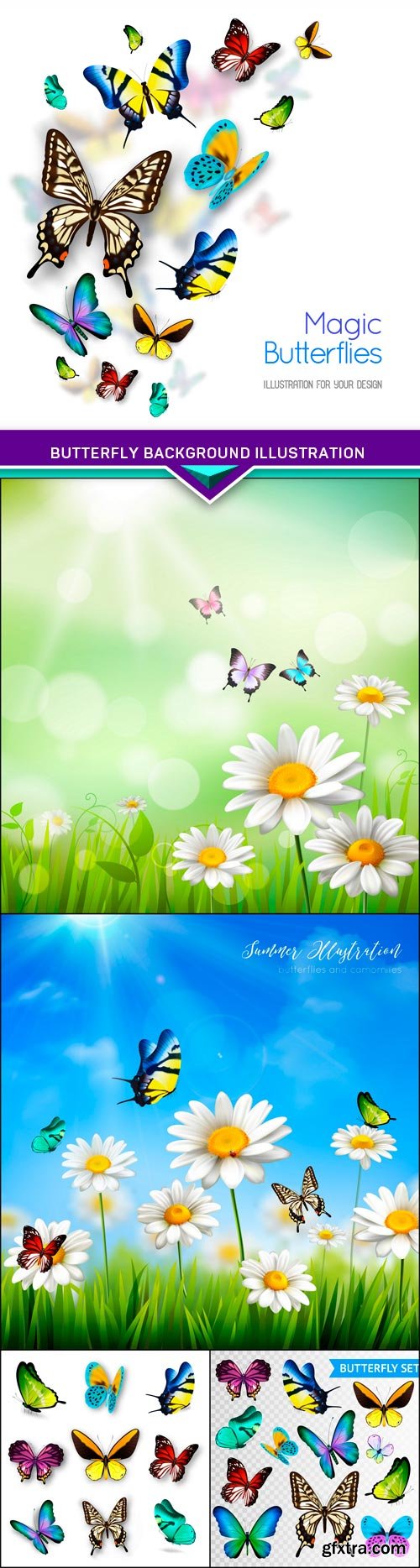 Butterfly Background Illustration 5X EPS