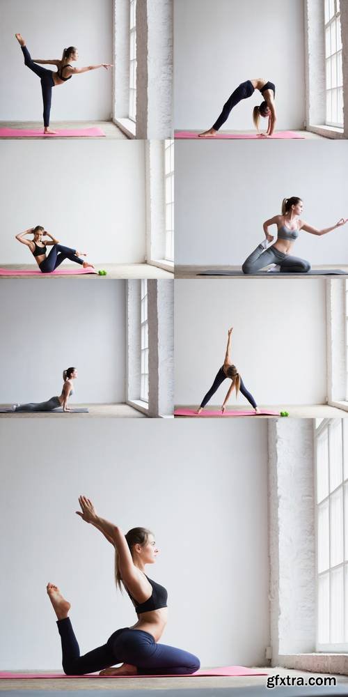 Woman Exercising Yoga Indoors