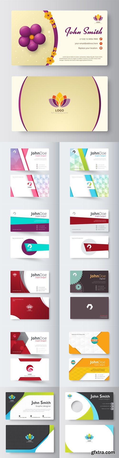 Vector Set - 11 Business Card Templates