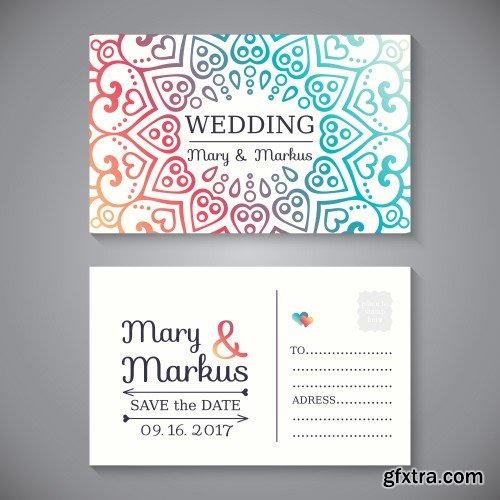 Business card, vintage decorative elements, hand drawn background