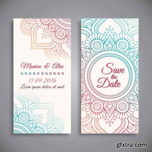 Business card, vintage decorative elements, hand drawn background