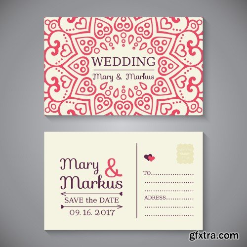 Business card, vintage decorative elements, hand drawn background