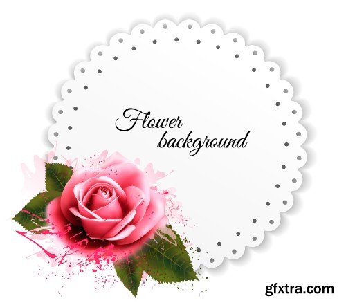 Natural background with roses, vintage vector