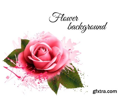 Natural background with roses, vintage vector