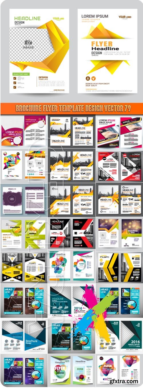 Brochure flyer template design vector 79