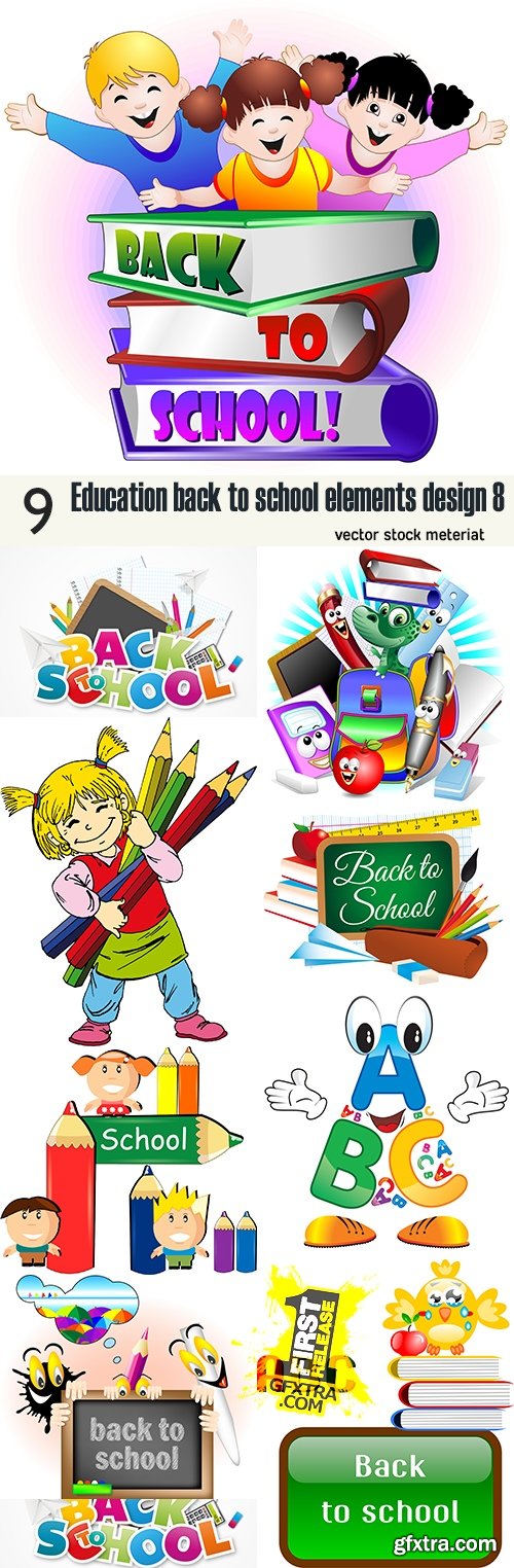 Education back to school elements design 8