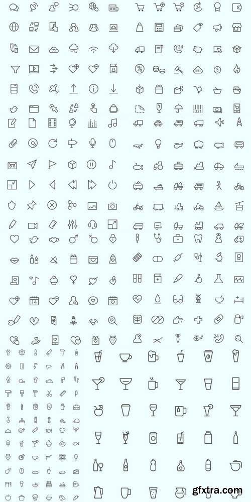 Simple Thin Line Design Icons