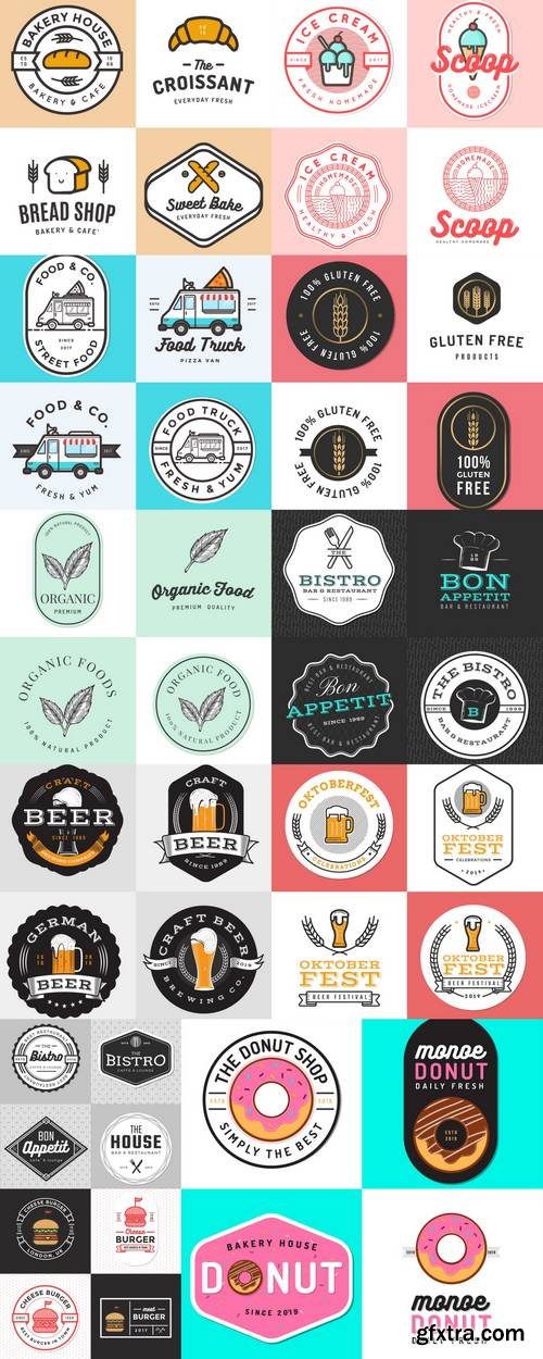 Set of Food Badges, Banner, Labels and Logos