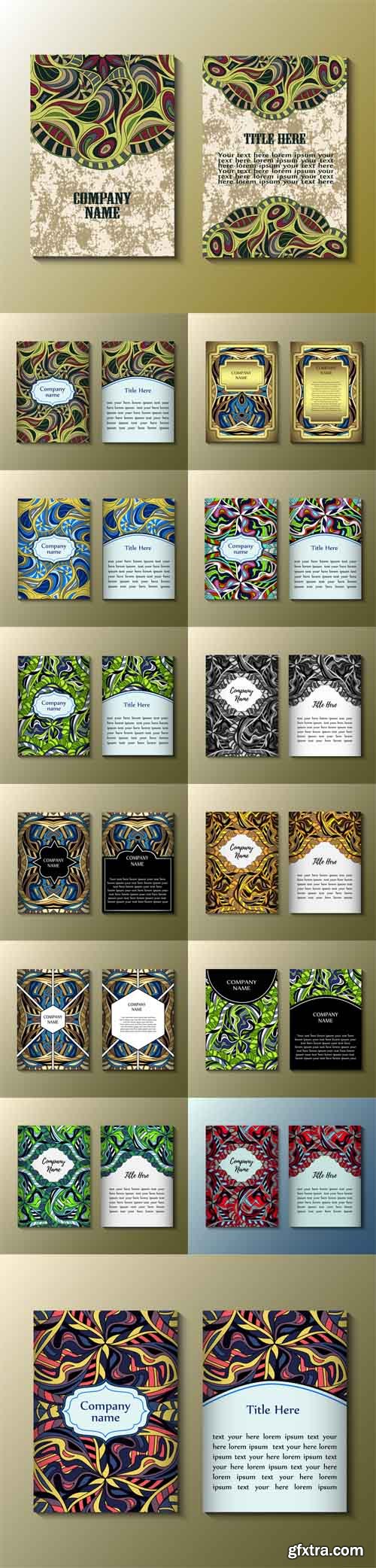 Vector Set - Flyer Templates with Abstract Ornament Pattern