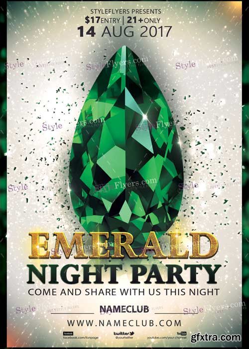 Emerald Party V1 PSD Flyer Template