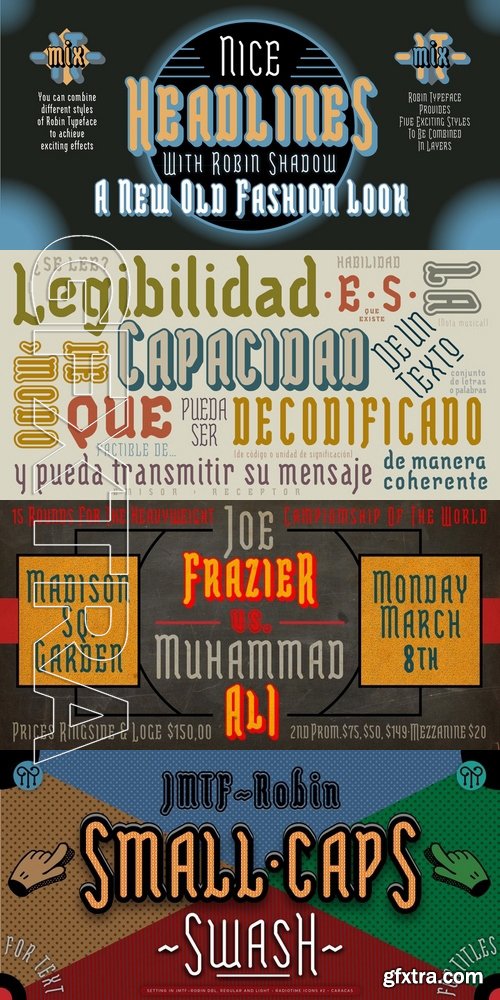 JMTF Robin - 9 fonts: $217.50