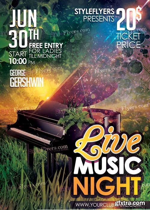 Green Concert V5 PSD Flyer Template