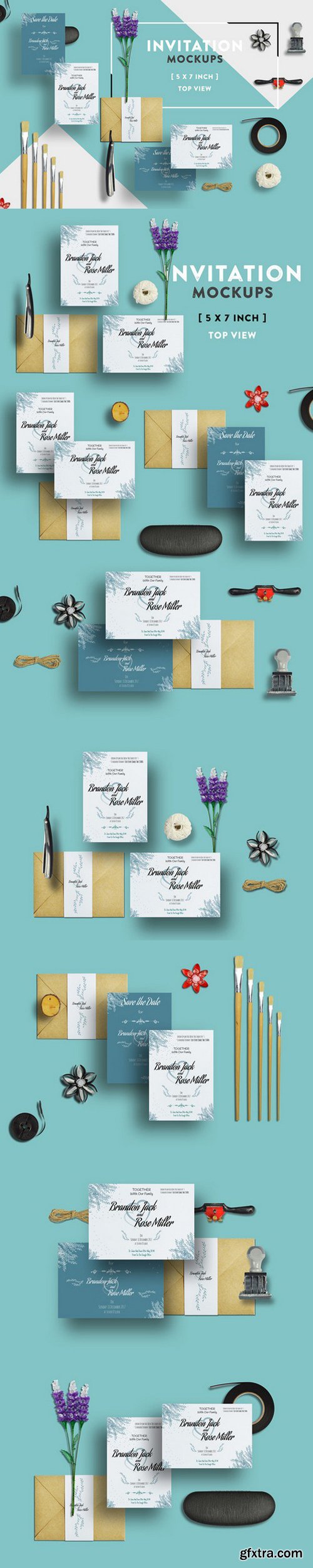 CM - Invitation Greeting Card Mockups 5x7 853274