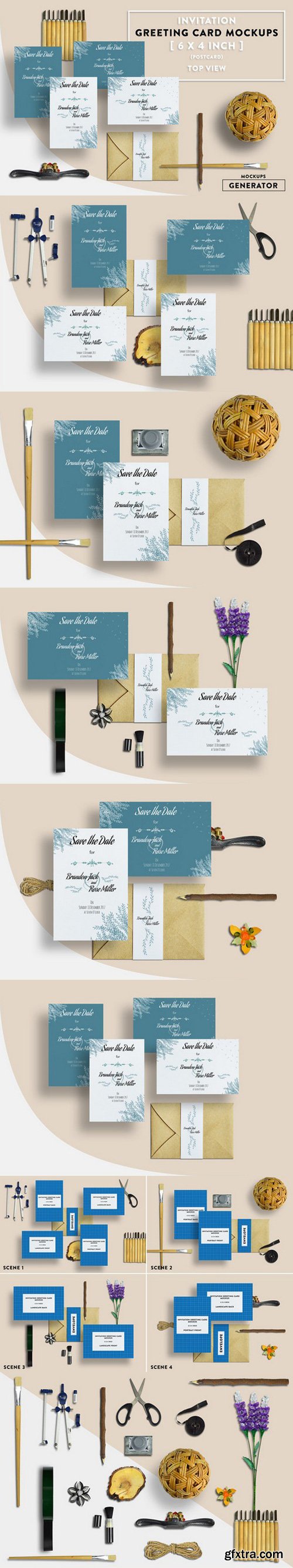 CM - Invitation Greeting Card Mockups 6x4 854197