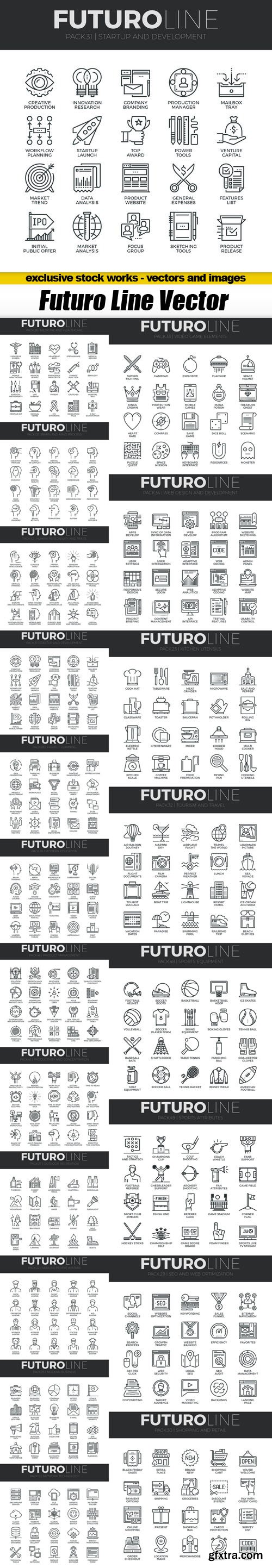 Futuro Line Vector Set - 20xEPS