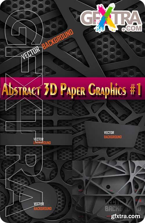 Abstract 3D Paper Graphics #1 - Stock Vector