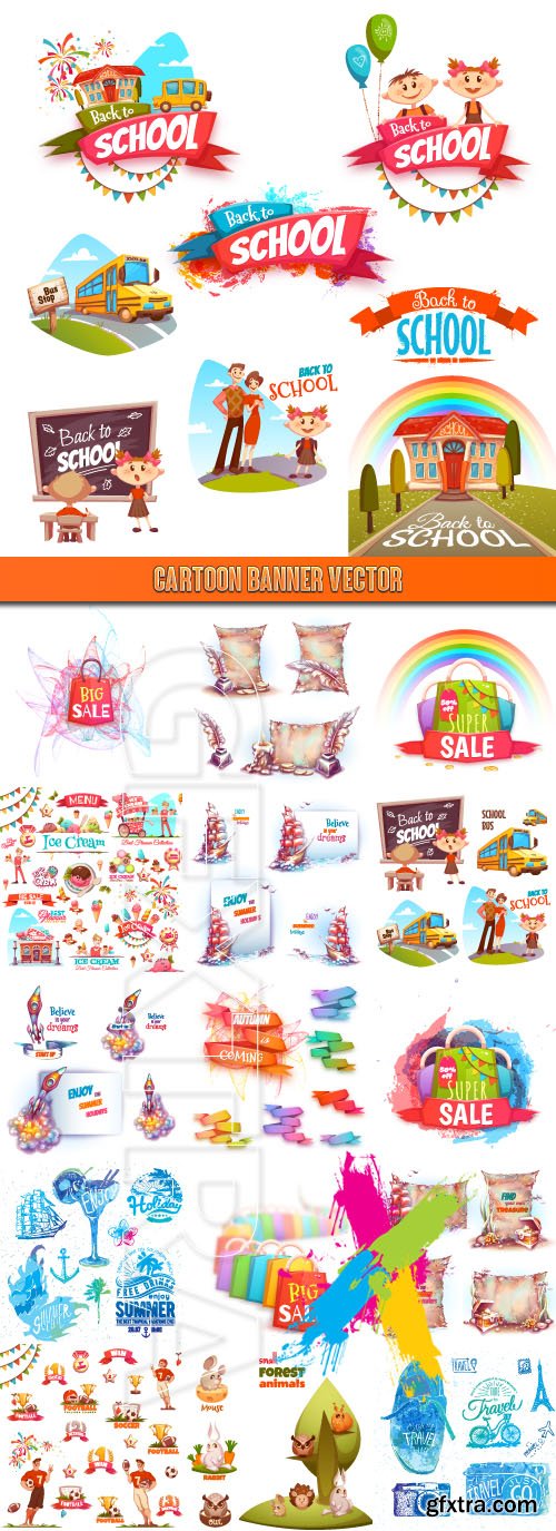 Cartoon banner vector