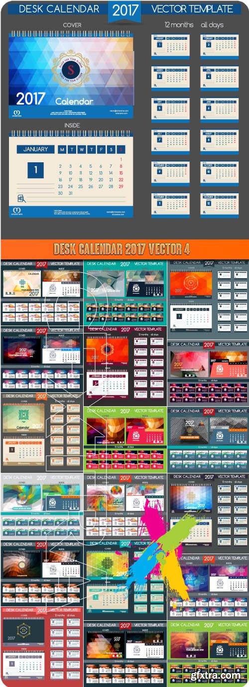 Desk Calendar 2017 vector 4