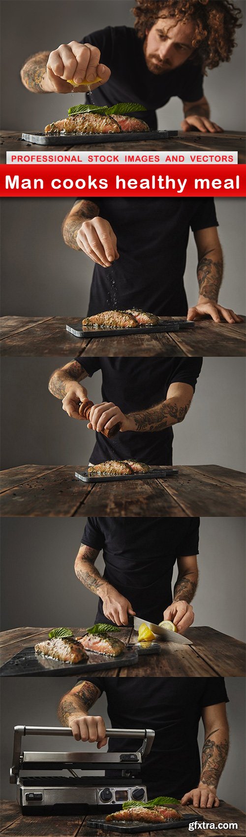 Man cooks healthy meal - 5 UHQ JPEG