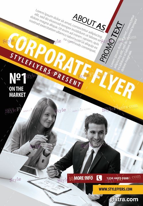 Corporate PSD Flyer Template + Facebook Cover