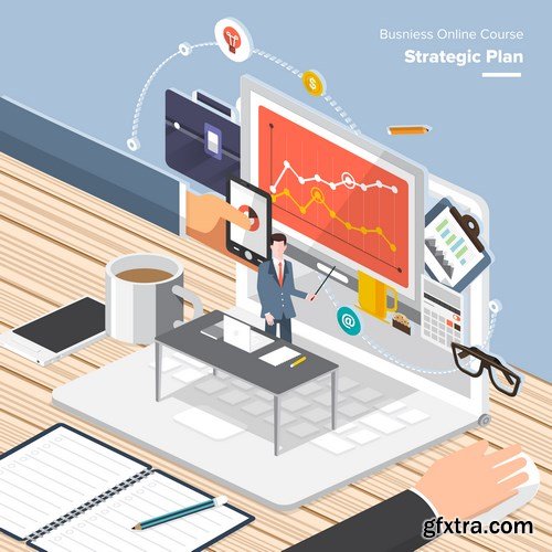 Online Course - Flat Business Concept 2 - 24xEPS