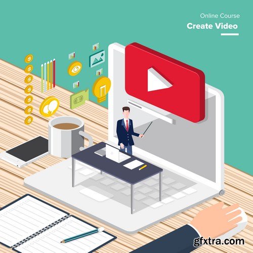 Online Course - Flat Business Concept 2 - 24xEPS