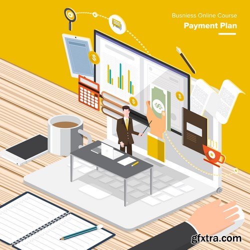 Online Course - Flat Business Concept 2 - 24xEPS