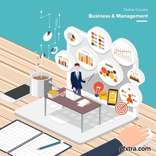 Online Course - Flat Business Concept 2 - 24xEPS