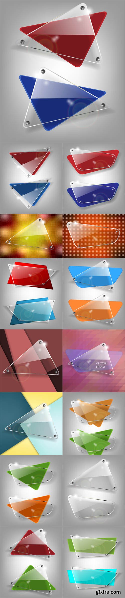 Vector Set - Colorful Glass Banners