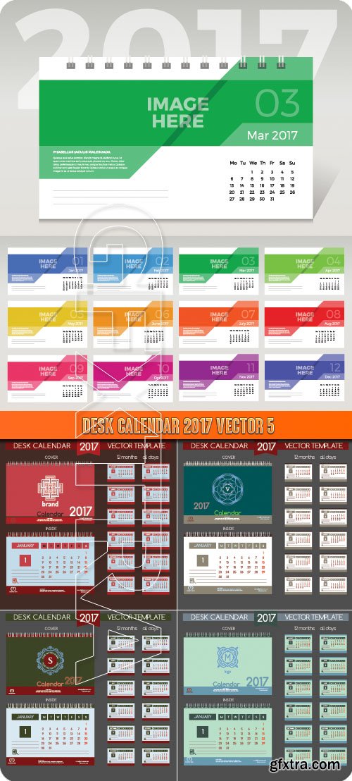 Desk Calendar 2017 vector 5