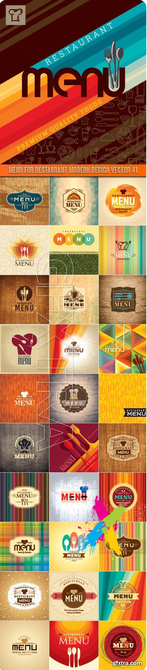 Menu for restaurant modern design vector 41