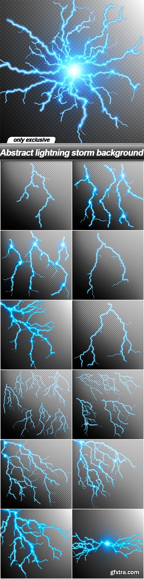 Abstract lightning storm background - 13 EPS